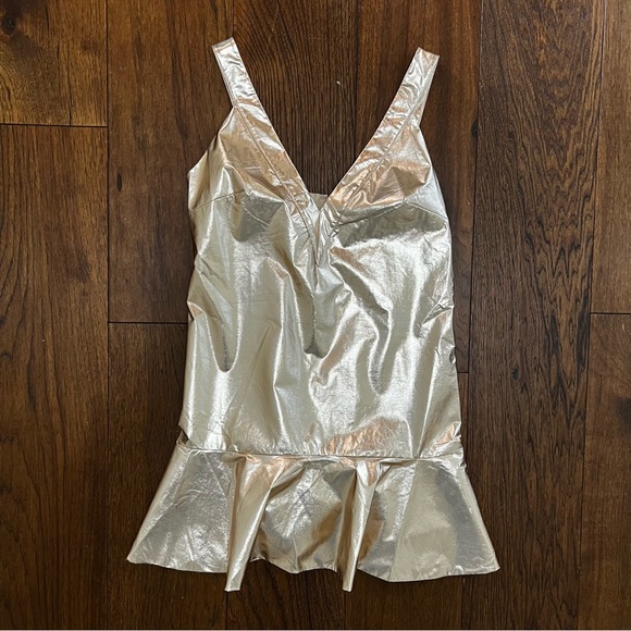 NWT Anthropologie Mare Mare Metallic V-Neck Dress Party Cocktail Evening Wedding - Picture 10 of 12